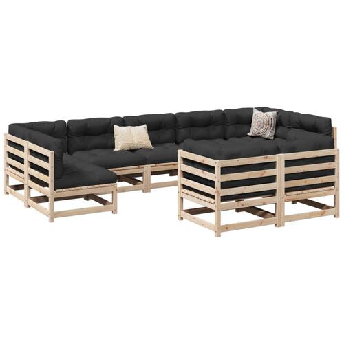Sofasæt til haven 9 dele massivt fyrretræ