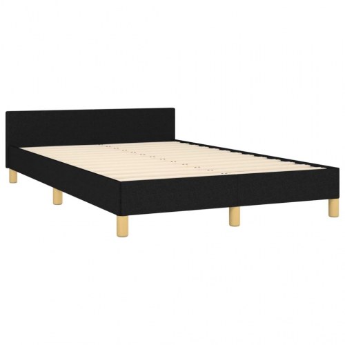 Sengeramme med hovedgærde 120x190 cm - stof, sort