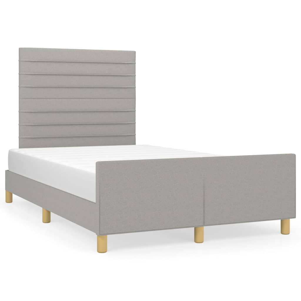 Sengeramme uden madras 120x190 cm stof enkeltseng lysegrå billede