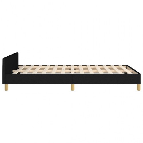 Sengeramme med hovedgærde 120x190 cm - stof, sort