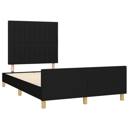 Sengeramme med hovedgærde 120x190 cm - stof, sort