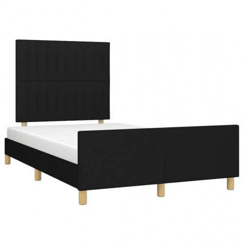 Sengeramme med hovedgærde 120x190 cm - stof, sort