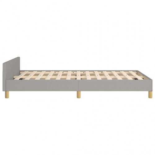 Sengeramme med sengegavl 120x190 cm - stof, lysegrå