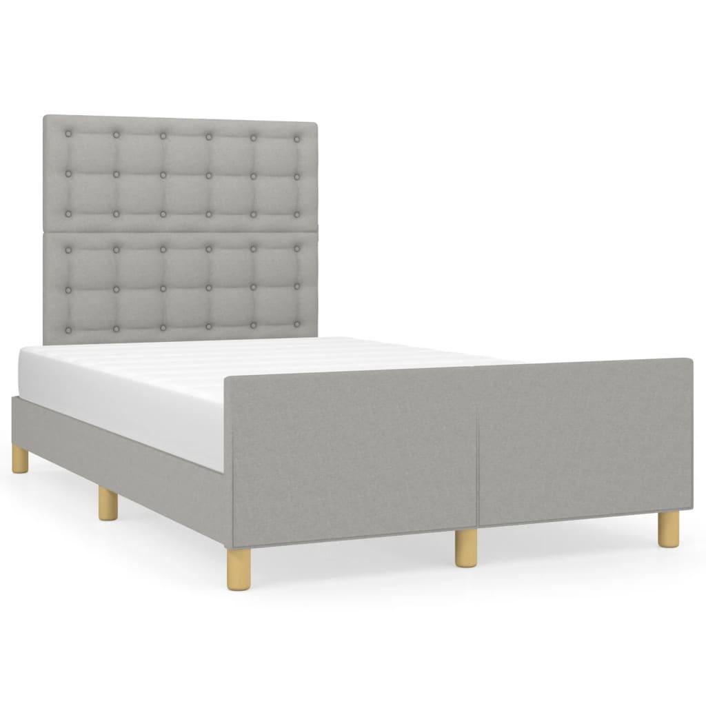 Sengeramme uden madras 120x190 cm stof enkeltseng lysegrå billede