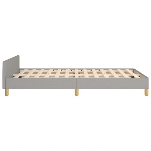 Sengeramme med sengegavl 120x190 cm - stof, lysegrå