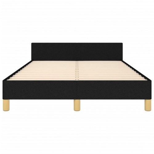 Sengeramme med sengegavl 120x190 cm - stof, sort