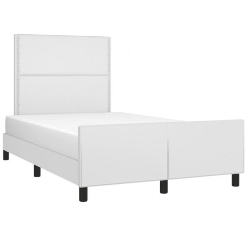 Sengeramme i kunstlæder 120 x 190 cm uden madras - hvid