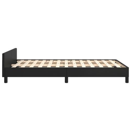 Sengeramme uden madras 120x190 cm kunstlæder enkeltseng sort