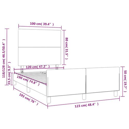 Sengeramme uden madras 120x190 cm kunstlæder enkeltseng sort