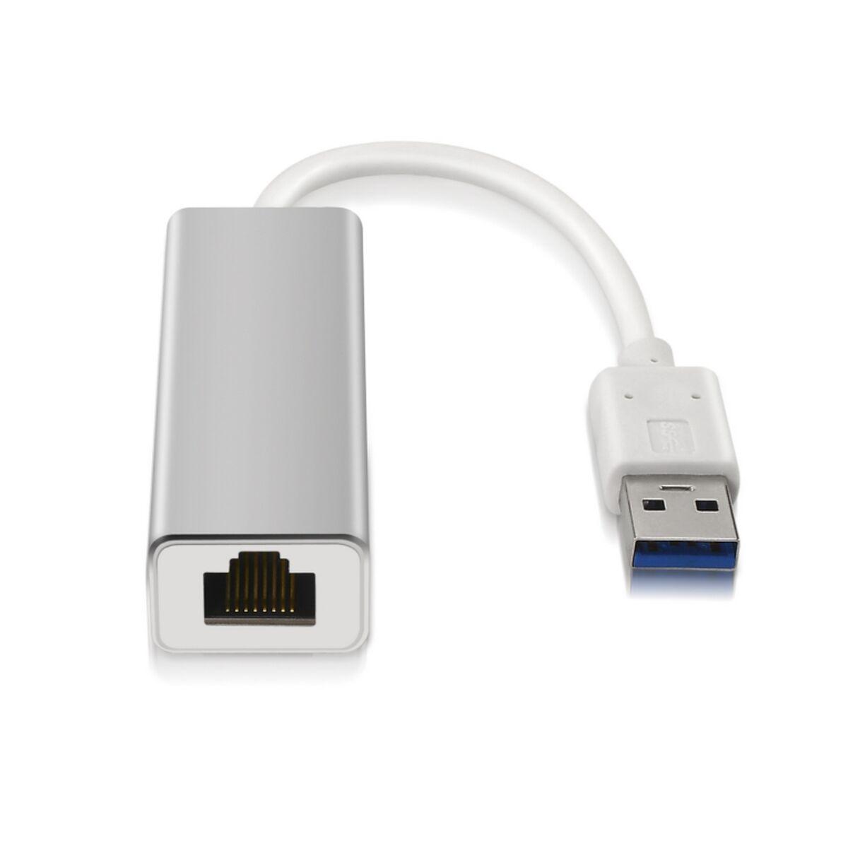 USB til RJ45 netværksadapter Aisens - 15 cm (hvid/sølv)