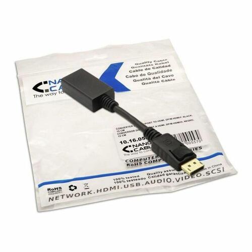 DisplayPort til HDMI-adapter NANOCABLE 10.16.0502 15 cm Sort