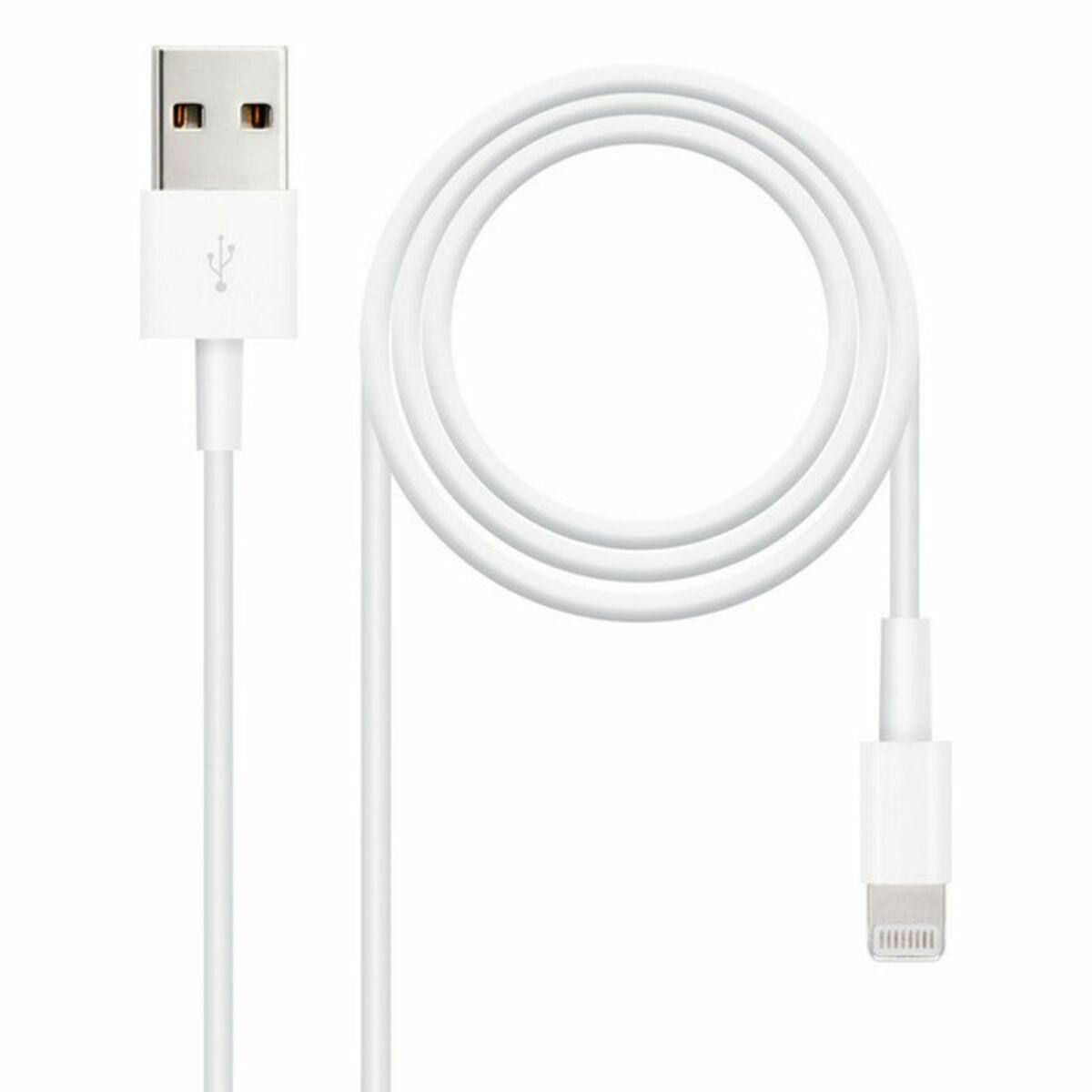 NANOCABLE Lightning til USB-A kabel - Hvid, 2 m
