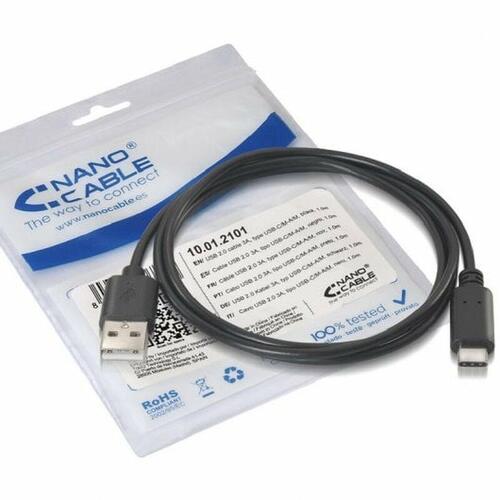 USB A til USB-C-kabel NANOCABLE 10.01.2102 Sort 2 m