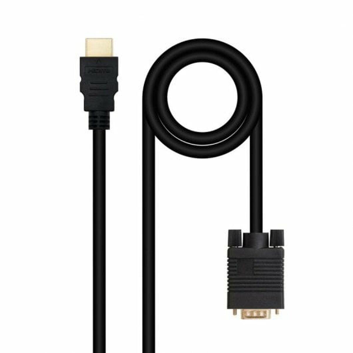 NANOCABLE HDMI til VGA kabel, sort - 1,8 m