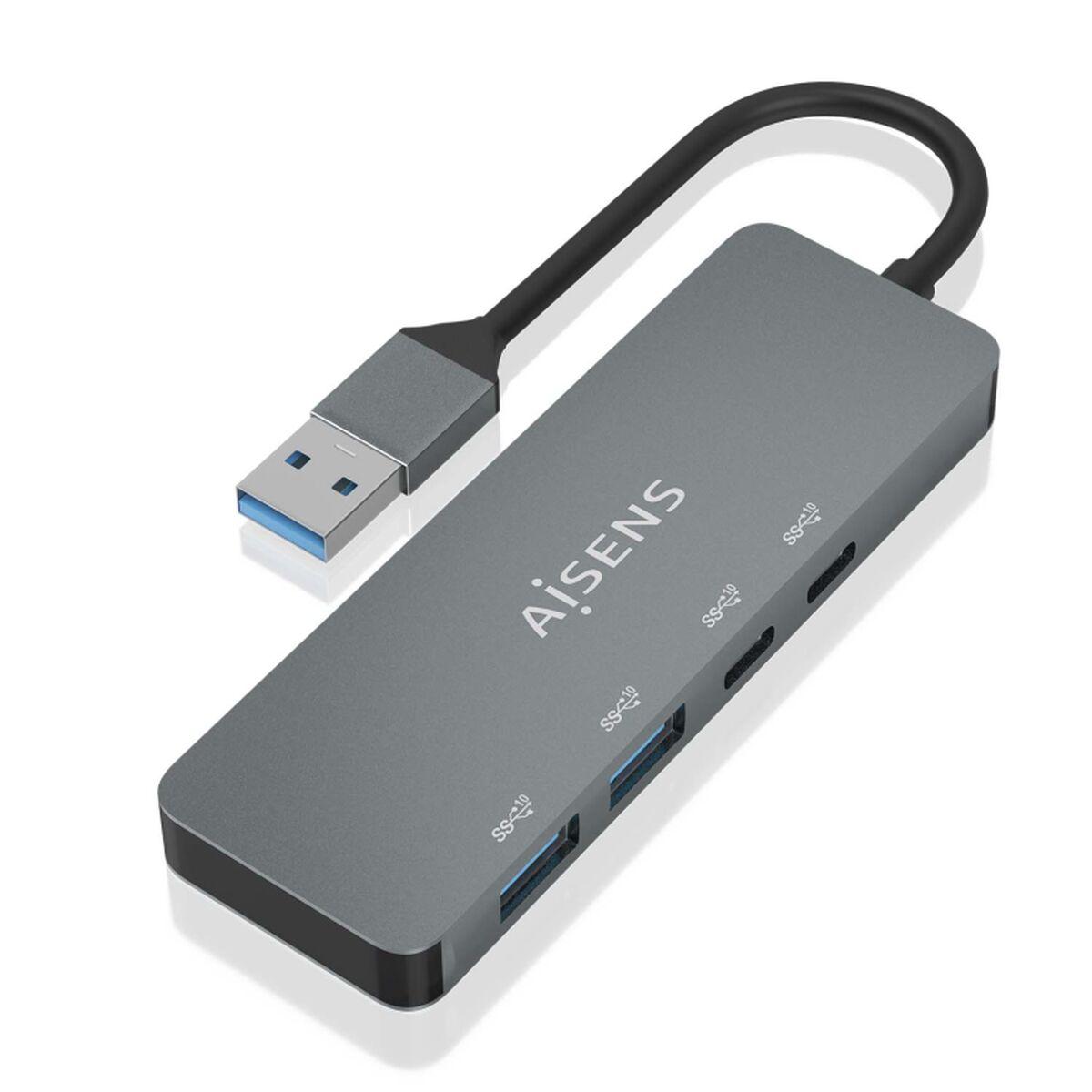 Aisens USB hub A106-0696 - 4 porte, grå