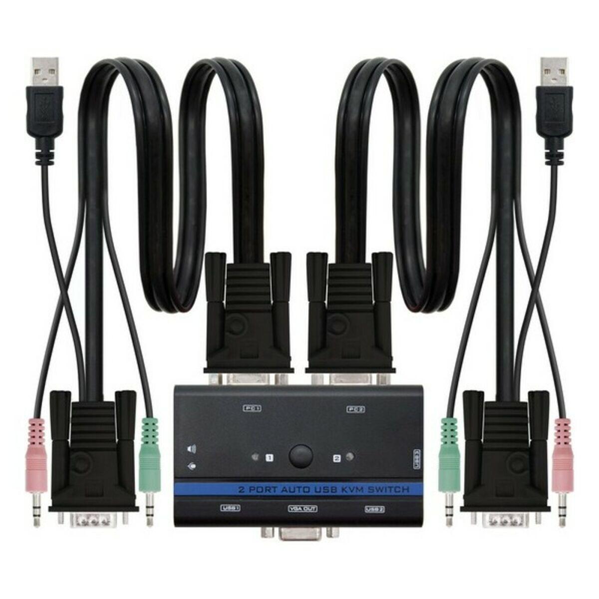 NANOCABLE KVM-switch 2 porte, USB/VGA, 1,4 m (10.12.0001)