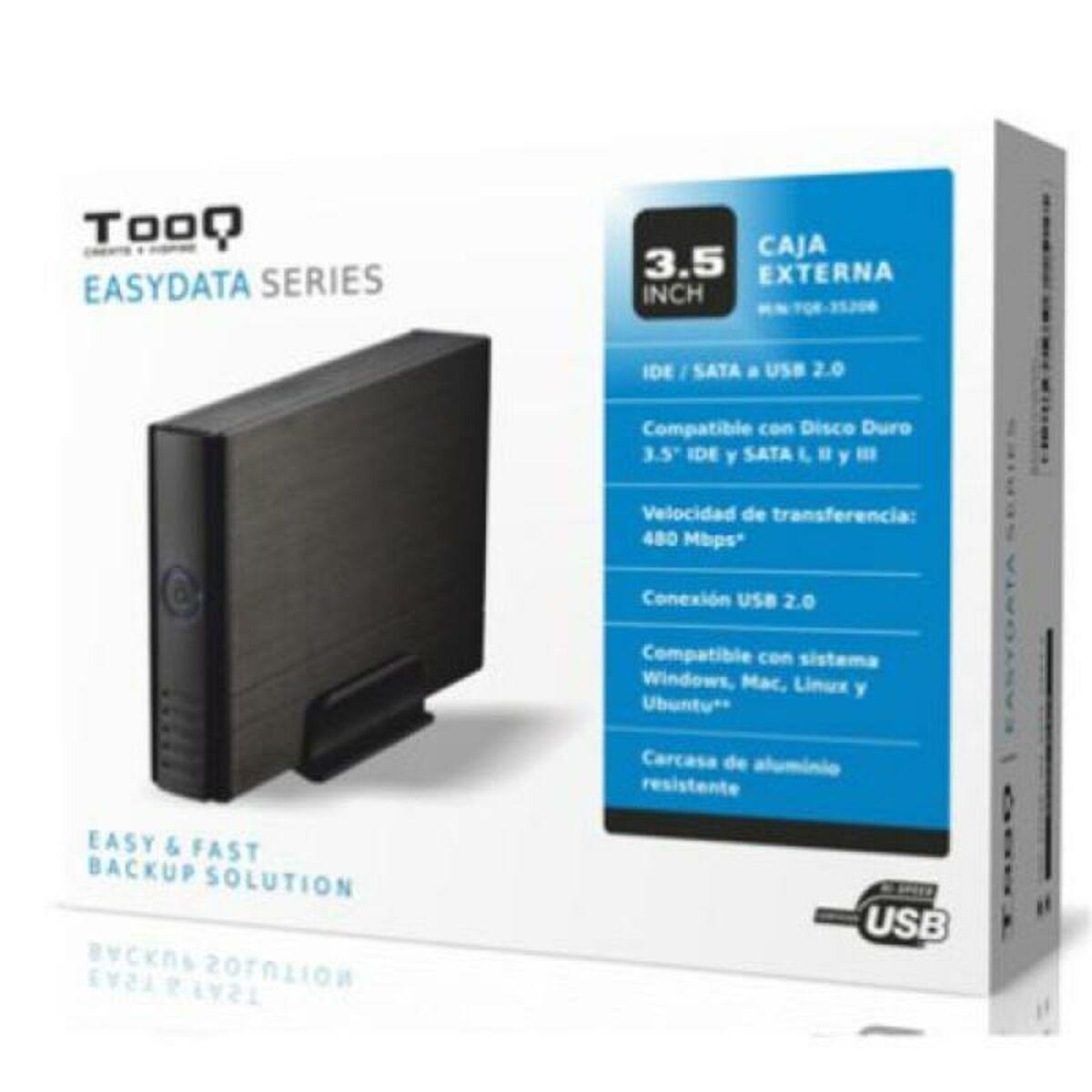 TooQ ekstern harddiskboks 3,5" IDE/SATA til USB 2.0 - sort