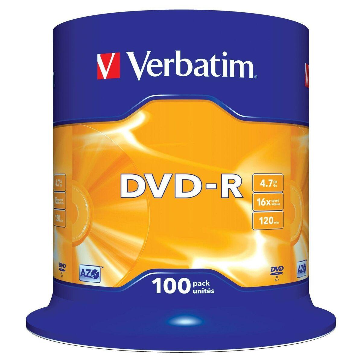 DVD-R skiver Verbatim Matt Silver 4,7 GB 16x - 100 stk.