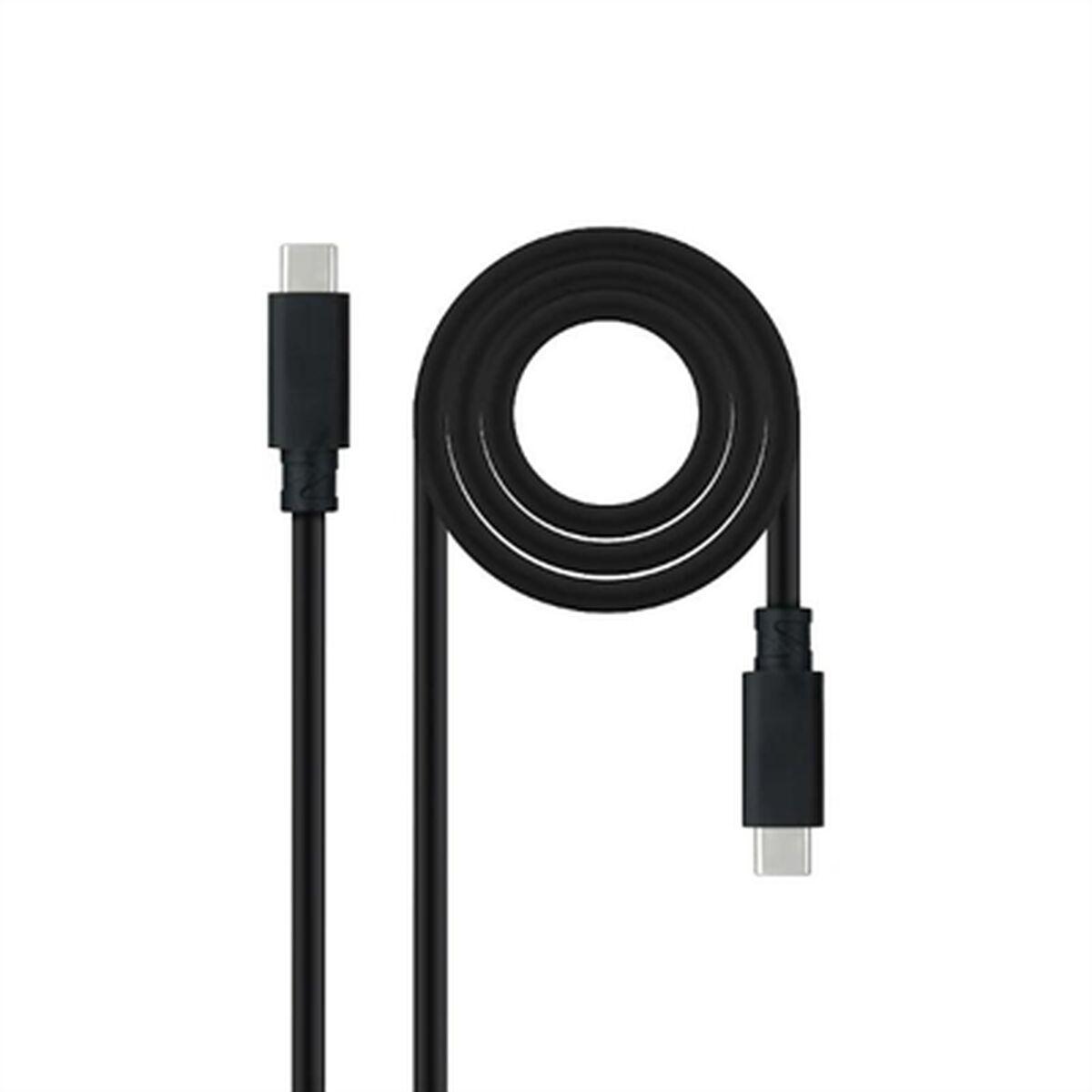 USB-C-kabel NANOCABLE 10.01.4100 Sort 50 cm (1 enheder)