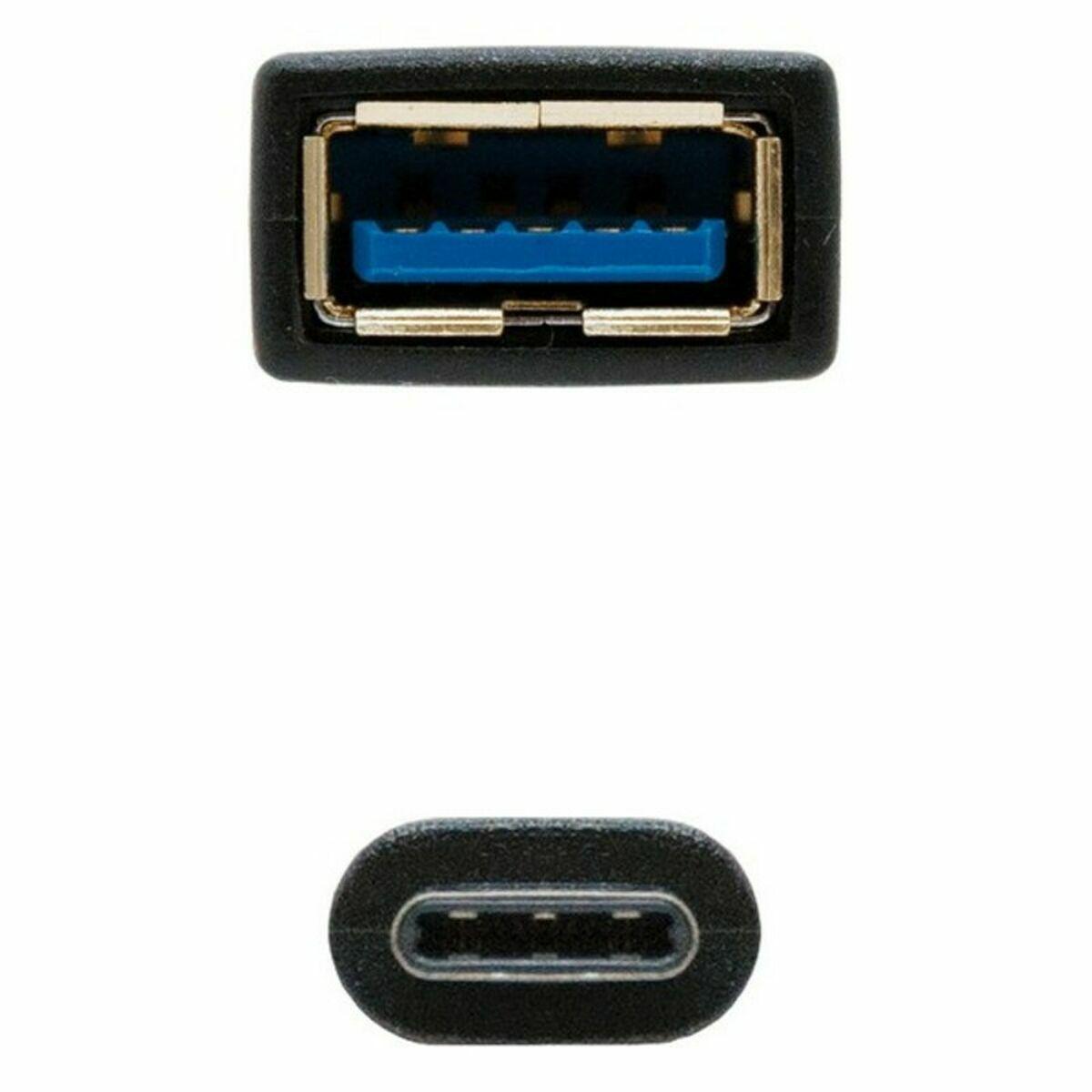 USB-C til USB 3.1 adapterkabel NANOCABLE - 15 cm - Sort