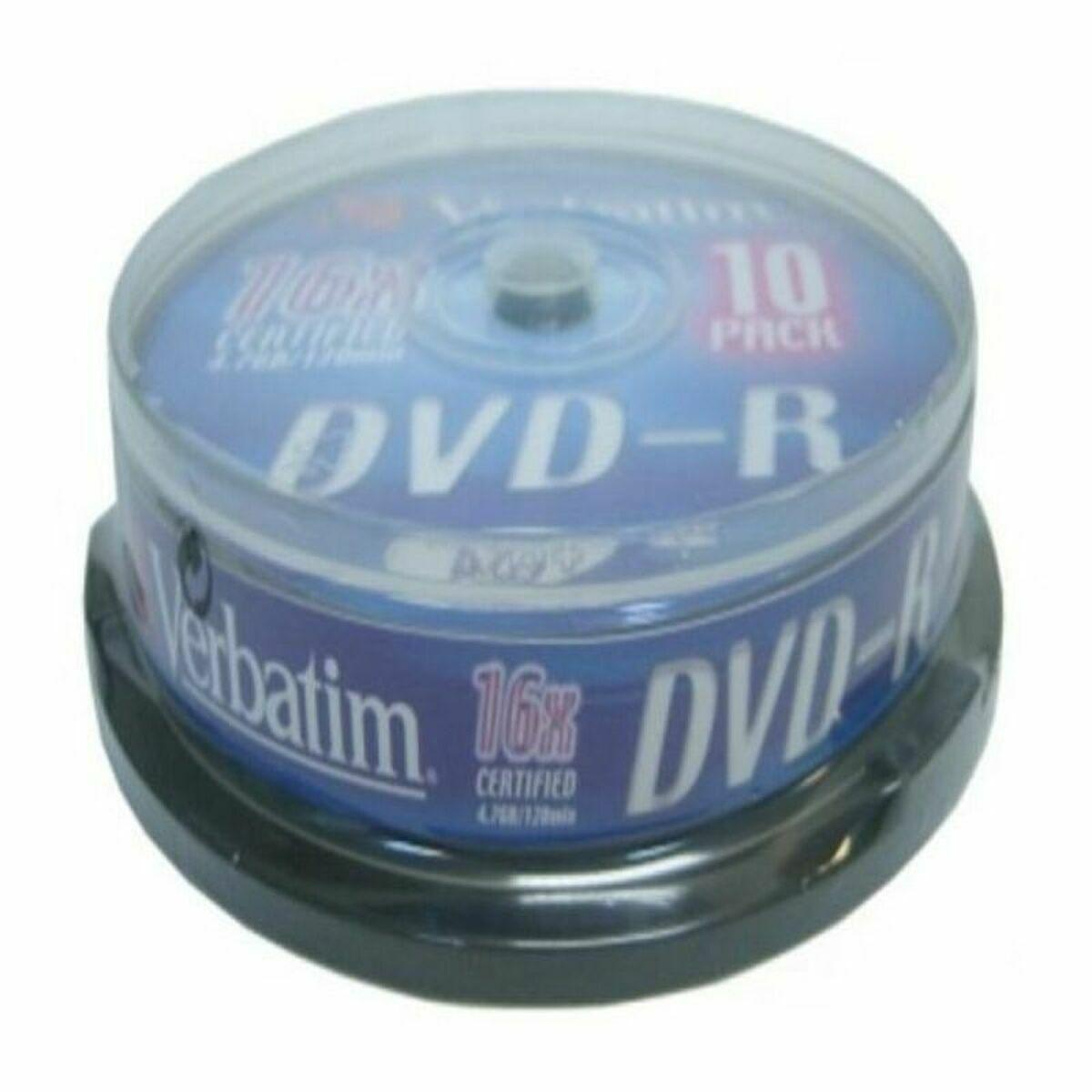 DVD-R Verbatim DVD-R Matt Silver 16x 10 stk (10 enheder)