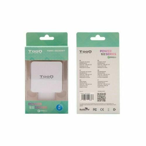 USB-oplader væggen TooQ TQWC-2SC03WT Hvid 48 W