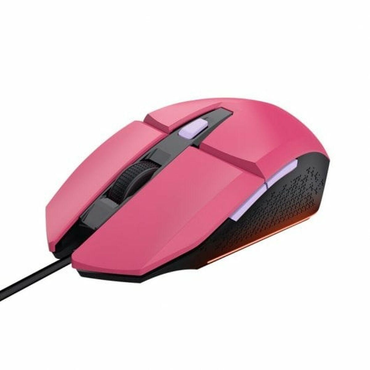 Trust gamingmus 25068 - Pink, USB, 6 knapper, 6.400 dpi billede
