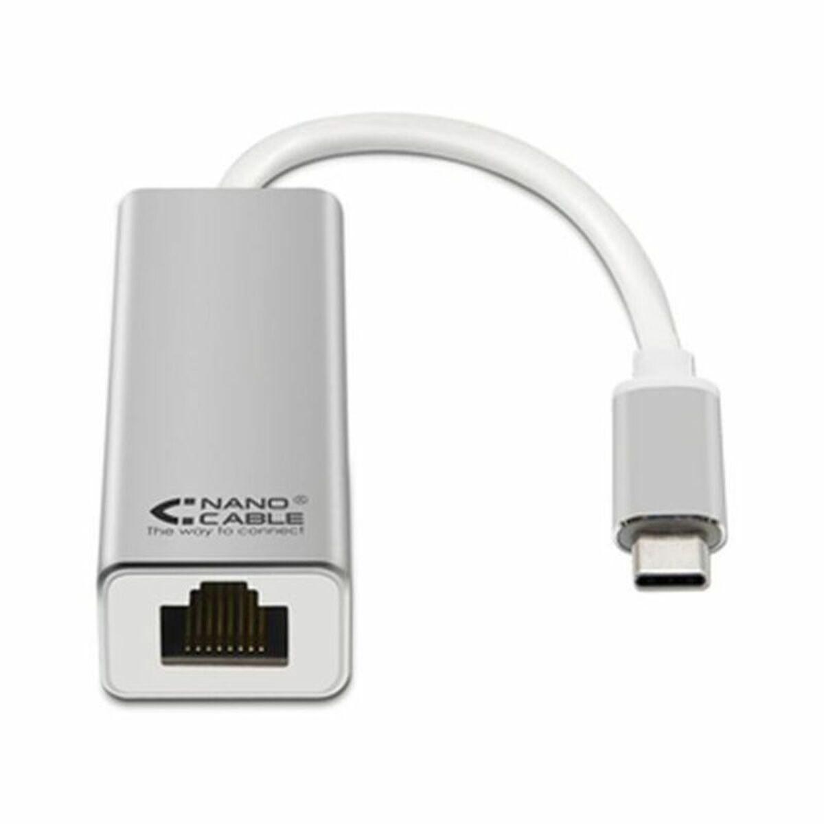 NANOCABLE USB‑C til Gigabit Ethernet adapter 10.03.0402 - sølvfarvet