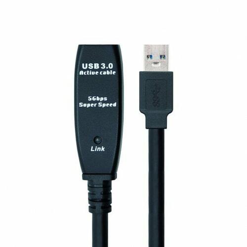 USB forlængerkabel NANOCABLE 10.01.0312 Sort 10 m