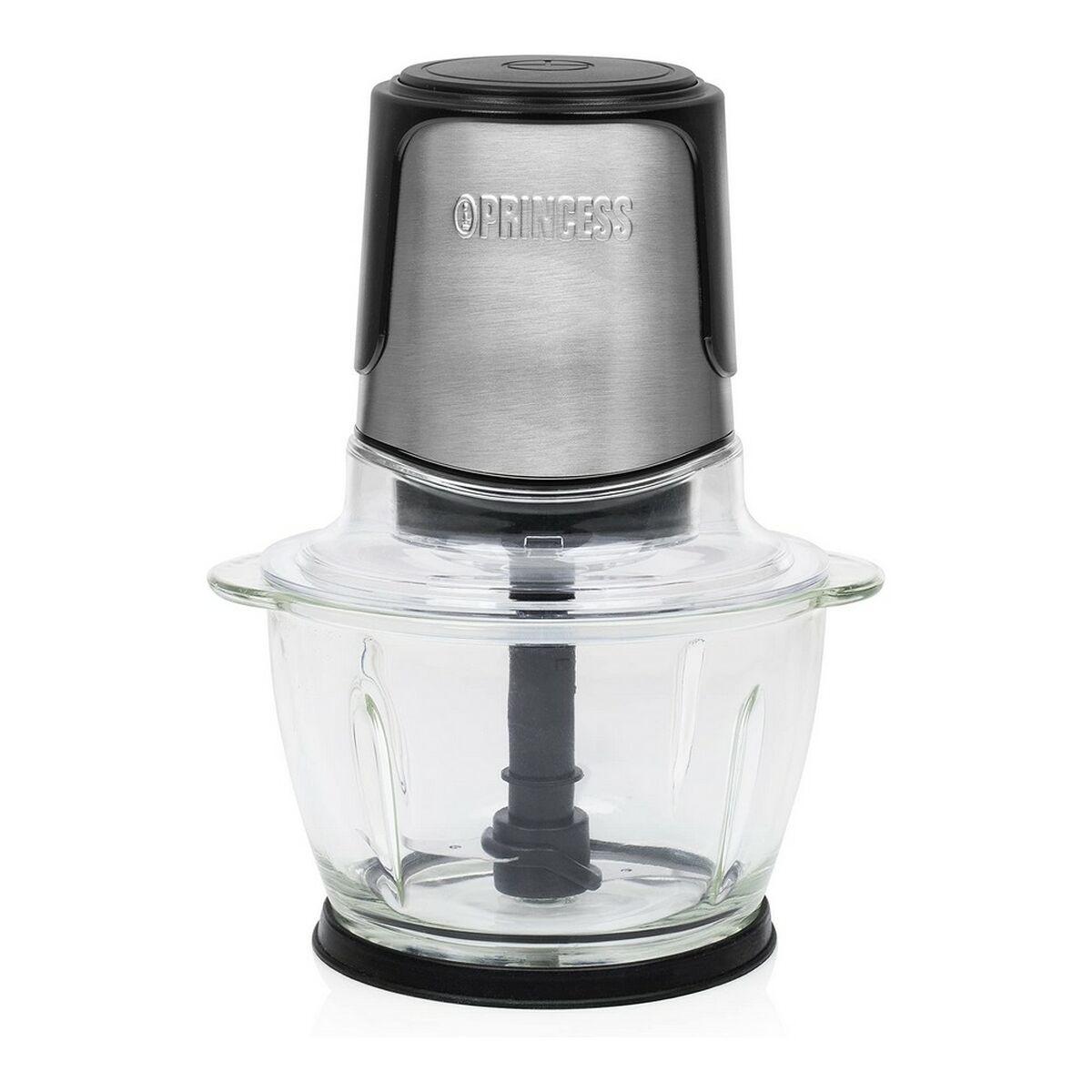 Princess 221051 minihakker - glas, rustfrit stål, 300 W, 1 l, sort