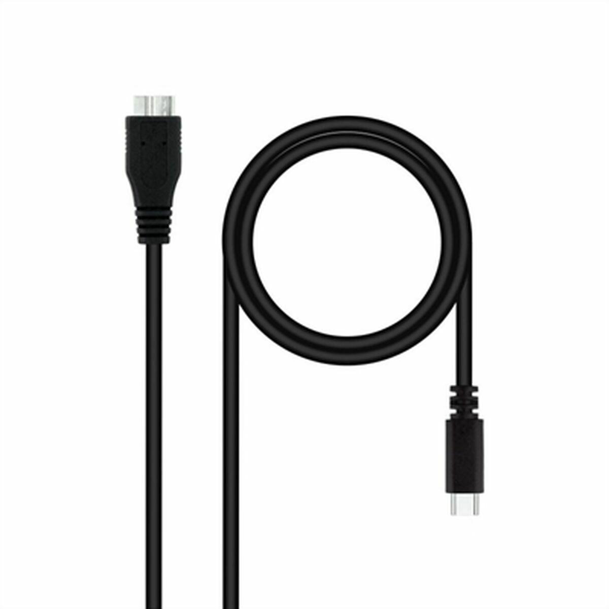 NANOCABLE USB‑kabel USB‑C til Micro USB, 1 m, sort