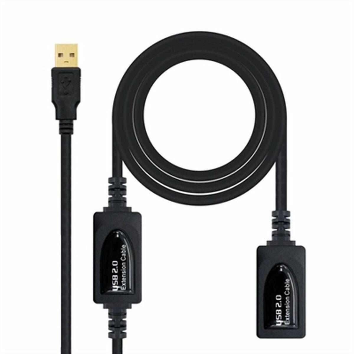 USB forlængerkabel NANOCABLE USB 2.0 - 10 m - Sort