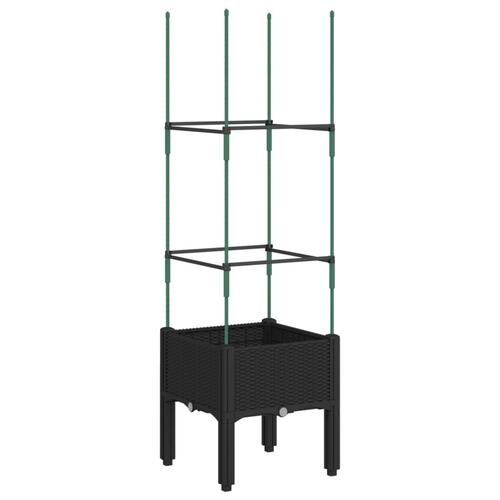 Plantekasse med espalier 40x40x142,5 cm PP sort