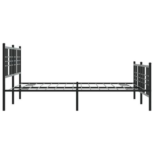 Sengeramme med sengegavl og fodgærde 150x200 cm metal sort