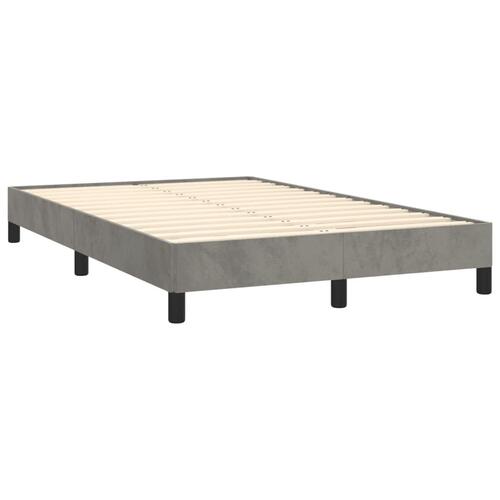 Kontinentalseng med madras 120x190 cm velour lysegrå