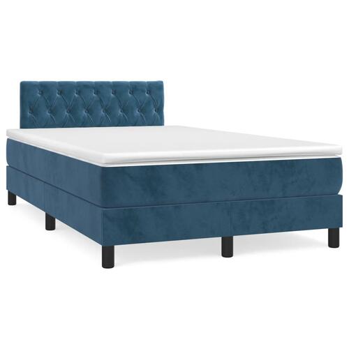Kontinentalseng med madras 120x190 cm velour mørkeblå