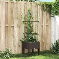 Plantekasse med espalier 40x40x142,5 cm PP brun