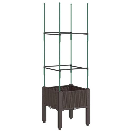 Plantekasse med espalier 40x40x142,5 cm PP brun