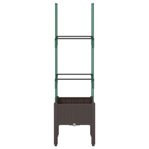 Plantekasse med espalier 40x40x142,5 cm PP brun