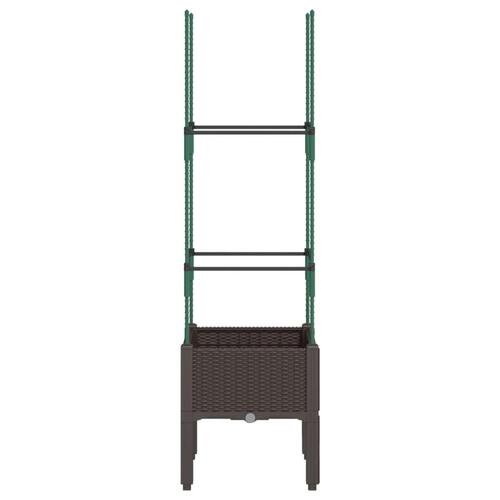 Plantekasse med espalier 40x40x142,5 cm PP brun