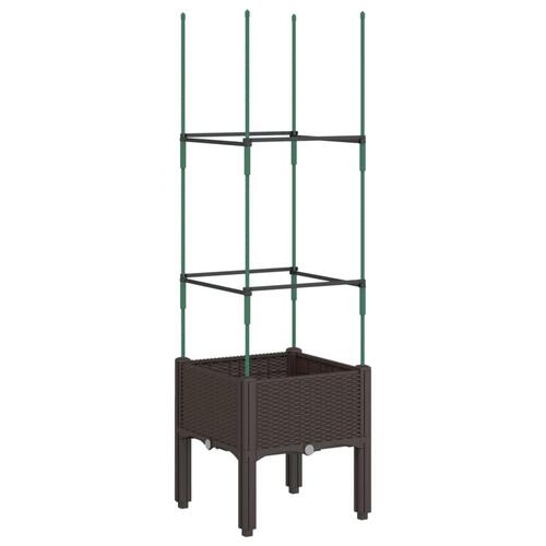 Plantekasse med espalier 40x40x142,5 cm PP brun