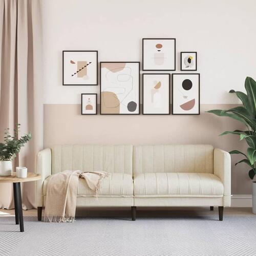 3-personers sofa stof cremefarvet