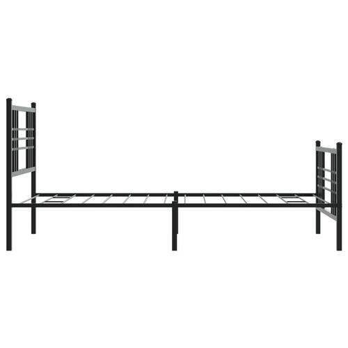 Sengeramme med sengegavl og fodgærde 100x190 cm metal sort
