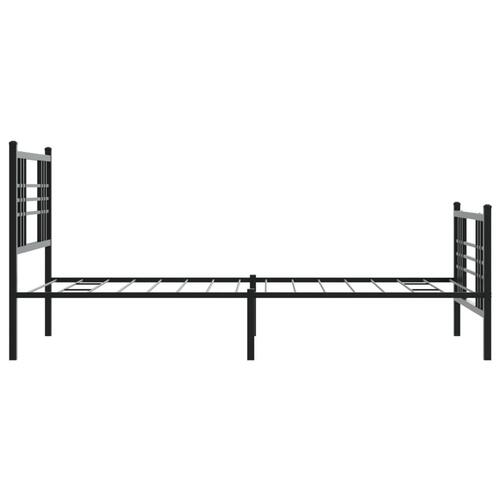 Sengeramme med sengegavl og fodgærde 90x190 cm metal sort