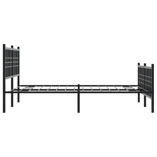 Sengeramme med sengegavl og fodgærde 140x200 cm metal sort