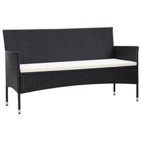3-personers havesofa med hynder polyrattan sort