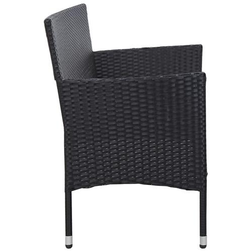3-personers havesofa med hynder polyrattan sort