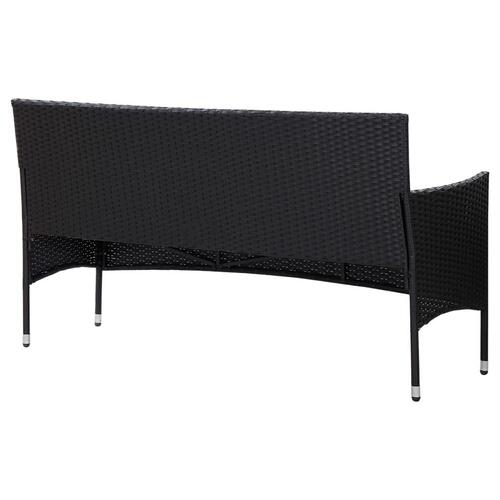 3-personers havesofa med hynder polyrattan sort