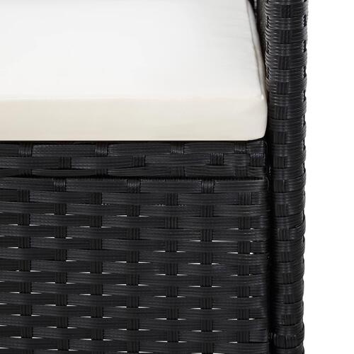 3-personers havesofa med hynder polyrattan sort