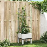 Plantekasse med espalier 40x40x142,5 cm PP hvid